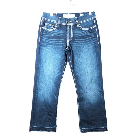 BKE Denim Womens Jeans Blue Denim Mid Rise Harper Crop Capri Stretch 28 - Picture 1 of 11